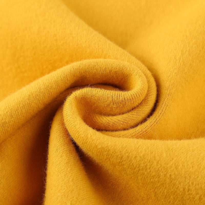 CUNYI Boys Girls Turtleneck Long Sleeve Soft Cotton T-Shirts Solid Color Warm Tops, SA12578, Yellow, 150 - Image 5